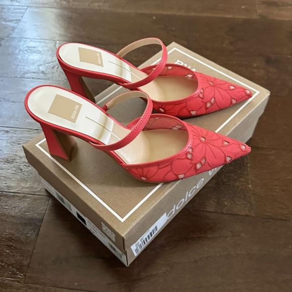 DOLCE VITA- Nalini Floral heels. 7.5, women’s. Coral, gorgeous! Brand new - Picture 2 of 14